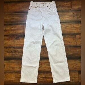 Levi's Rib Cage White Straight Leg Denim Jeans Sz 25